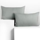 DecoKing Amber Kussenhoezen met ritssluiting, van jerseykatoen, 50x60 cm, staalgrijs, zilvergrijs, 2 stuks