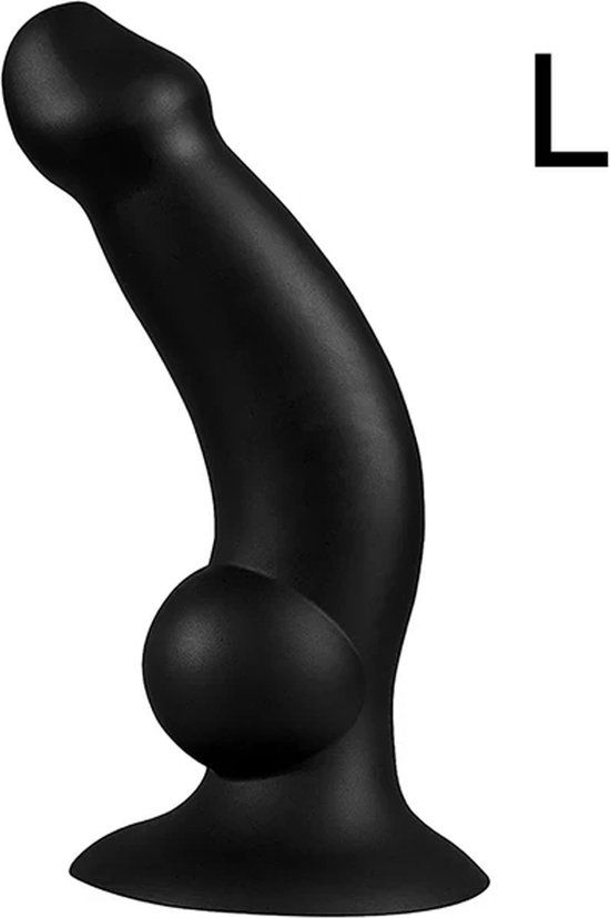 Zwarte XXL Siliconen Dildo - Anale Dilator - 25.5cm Inbrenglengte - Waterdicht