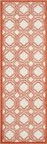 Safavieh Geometrisch Binnen/Outdoor Geweven Gebiedsdeken, Amherst Collection, AMT411, in Ivoor & Oranje, 69 X 213 cm