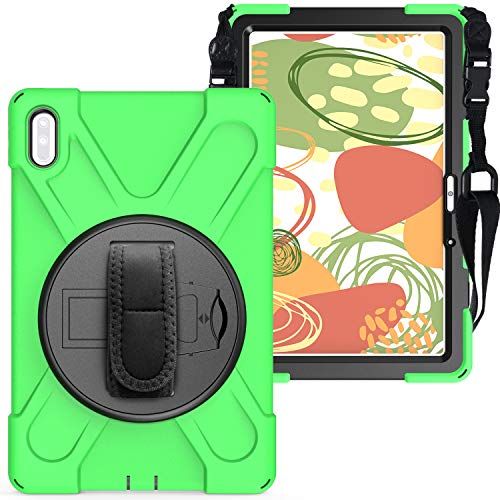 RLTech Hoes voor Huawei Matepad 10.4, 360 Roterende Robuuste Drielaags Pantser Schokbestendige Robuuste Beschermhoes voor Huawei Matepad 10.4 Inch 2020 met Standaard, Groen