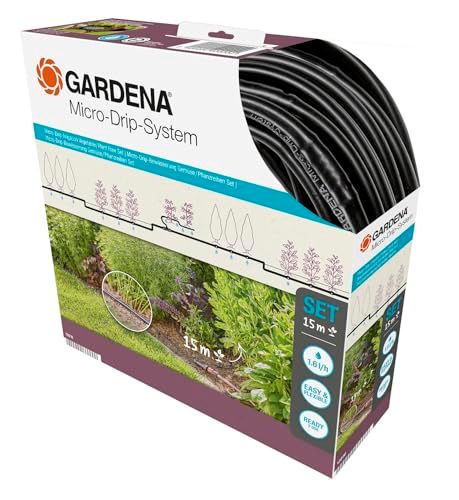 GARDENA startset voor plantenrijen S: Micro-Drip-tuinbewateringssysteem voor het zacht en zuinig bewateren van plantenrijen (13010-20)