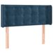 VidaXL Hoofdbord met randen 147x16x78/88 cm fluweel donkerblauw