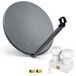 PremiumX Satellitenanlage, 80 cm Antenne, Single Monoblock LNB, WE, 2x F-Stecker