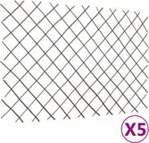 vidaXL Tuinlatwerken 5 st 180x120 cm wilgenhout