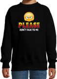 Bellatio Decorations Shoppartners Bv Funny emoticon sweater Please dont talk to me zwart voor kids - Fun / cadeau trui 122/128