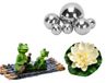 Set de décoration pour bassin de jardin avec grenouilles et fleurs de lotus