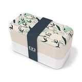 MONBENTOBento box MB Original Destiny - Lunchtrommel met compartimenten - Lekvrije luchbox met 2 lagen - Ideaal voor Werk/School - Vrij van BPA - Duurzaam en Veilig - Made In France - Bloemmotief - Roze