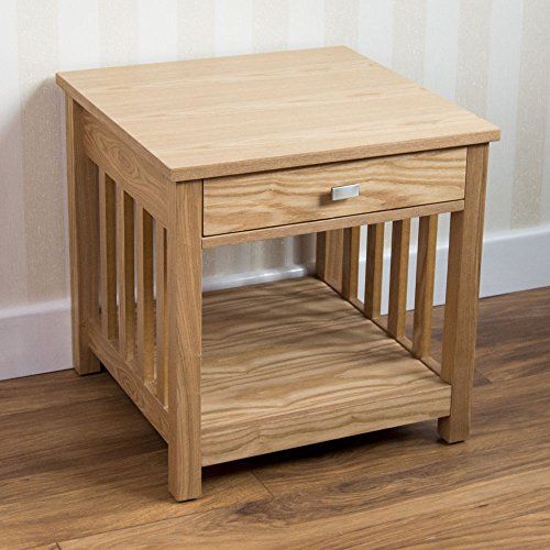 Vida Designs Ashton 1-lade lamp tafel met einde nachtkastje, hout, Ash fineer