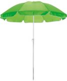 Merkloos Strand/tuin parasol - groen - D145 cm - verstelbaar - zonbescherming - polyester