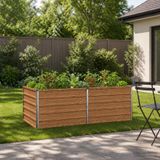 VidaXL bac à fleurs surélevé marron bois 160 x 80 x 55 cm acier