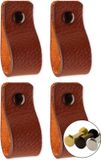 BIGsave B.V. Poignées en cuir - Cognac - 4 pièces - 12,5 x 2,5 cm - vis incluses (3 couleurs)