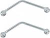 MSV Poignée d'angle pour mur/paroi de salle de bain/douche - 2x - métal inoxydable - argent - 54 cm - Prise supplémentaire