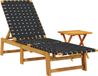 vidaXL Ligbed met tafel massief acaciahout en stof zwart