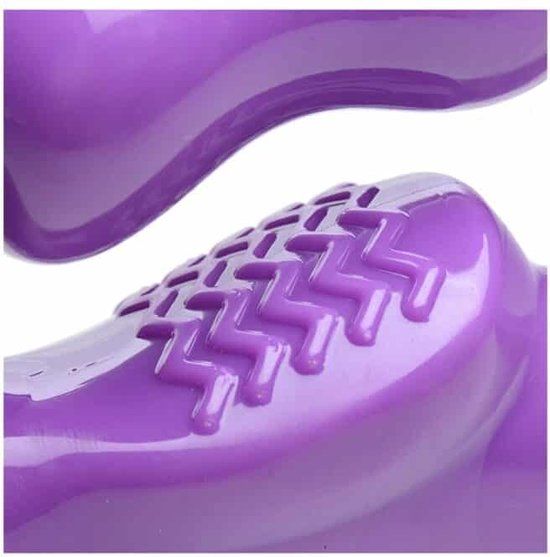 XR Brands Revolver Thick Vibrating Strapless Strap-On - Paars