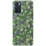 Oppo Bedrukt siliconen hoesje compatibel met Oppo Reno 6 5G Feuilles de monstera