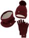 Heatkeeper Dames Winter Thermo Set - Muts + Handschoenen + Nekwarmer - Burgundy - One Size