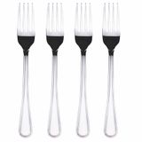 Set van 4 vorken van staal 18/10, zilver glanzend, antiek