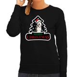 Bellatio Decorations Dieren kersttrui husky zwart dames - Foute honden kerstsweater - Kerst outfit dieren liefhebber L