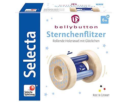 Selecta 64011 sterretjes, grijpen en rammelaar - bellybuton, blauw, 10 cm