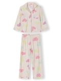 Minoti Pyjama Meisjes Hartenprint Lange Mouw Roze 110