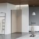 FortiFura Galeria inloopdouche - 30x200cm - rookglas - plafondarm - PVD - geborsteld gunmetal (antraciet)