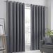 Fusion Strata Geweven Gordijn met Oogjes, Houtskool, 168 x 183 cm, 100% Polyester