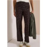 cecil Broek met High Waist en rechte pijpen met luipaardprint