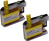KATRIZ huismerk inkt voor brother LC223Y geel 10ml 2stuks - Met chip