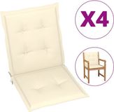 vidaXL - Tuinstoelkussen - lage rug - 4 stuks - 100x50x2 cm - Oxford stof - Antraciet