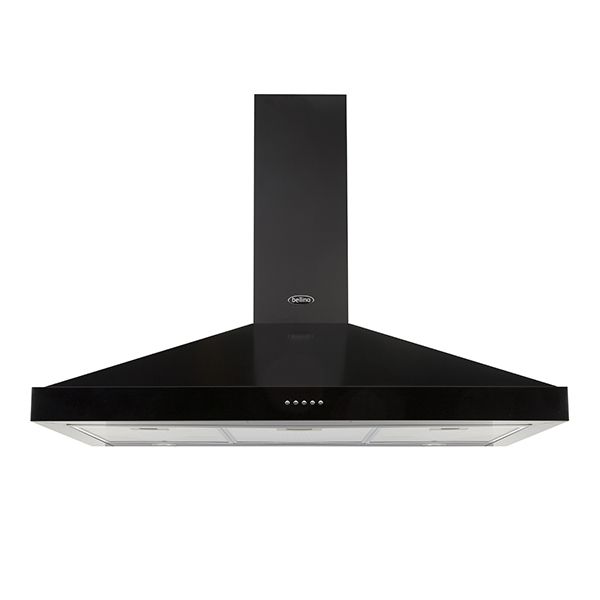 Belling BEL Farmhouse 90 CHIM - Zwarte Muurmontage Afzuigkap - 512 m³/uur