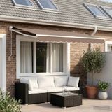 Maison Exclusive - Parasol manuel, 3,5 x 2,5 mètre, couleur taupe, 100% polyester