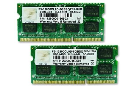 G.Skill 8GB DDR3-1600 SO-DIMM Notebook Memory - F3-12800CL9D-8GBSQ