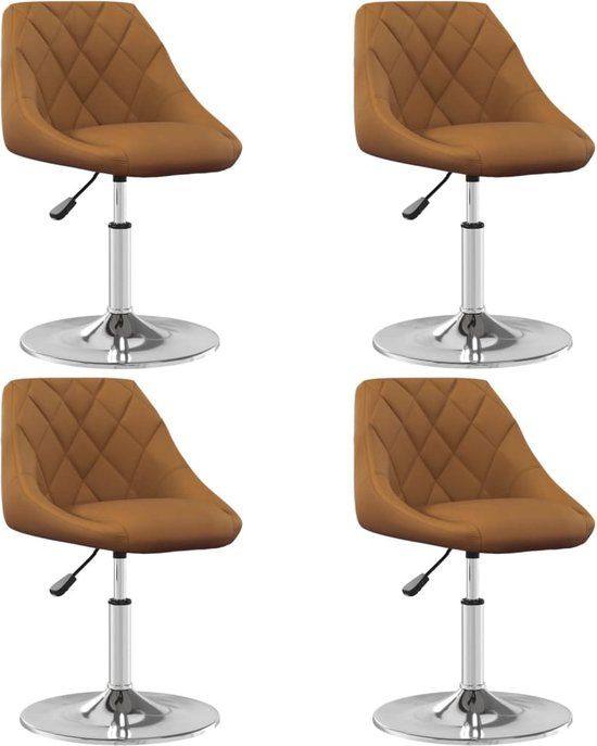 vidaXL Eetkamerstoelen draaibaar fluweel bruin (4 stuks)
