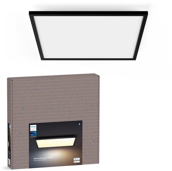 Philips Hue Aurelle LED Paneel - Vierkant Large - Zwart - Warm tot Koel Wit Licht