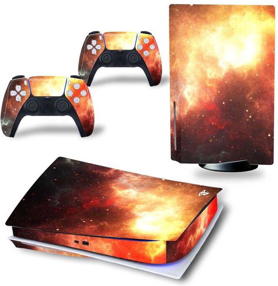 Gadgetpoint! PS5 Console & Controller Stickers - Vuur - Protection Skin - Grip - Gift