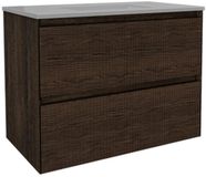 Saniclass Holz Atelier Badkamermeubelset - 80x45x60cm - 2 lades - 1 wasbak - 1 kraangat - Eiken charcoal