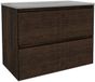 Saniclass Holz Atelier Badkamermeubelset - 80x45x60cm - 2 lades - 1 wasbak - 1 kraangat - Eiken charcoal