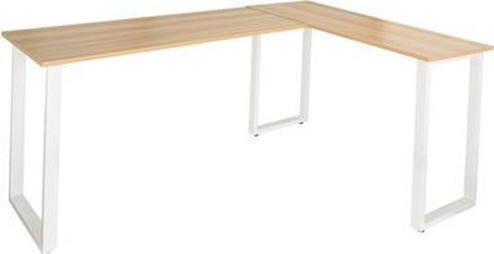 HJH OFFICE WORKSPACE BASIC I | 165x120 - Bureau Licht Eiken/Wit