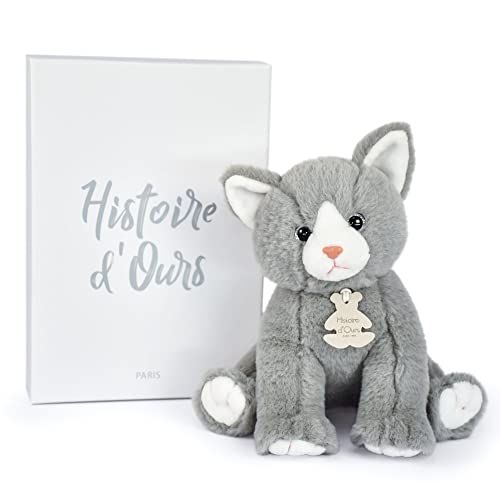 Histoire d'Ours HO3156 pluche dier kat grijs 18 cm