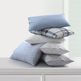 Tribeca Living Katoenen percal lakens Cal King Size, extra diepe zak lakenset, 300 draadtelling, bedrukt Emma bloemen grijs