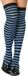 Atosa Carnaval verkleed gestreepte verkleed kousen voor dames - blauw/zwart - one size - heksen