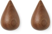 Normann Copenhagen Dropit haak stuks large, notenhout (Set van 2)