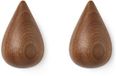 Normann Copenhagen Dropit haak stuks large, notenhout (Set van 2)