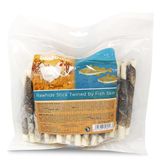 Biazoo Stick van gevlochten leer met visvacht, 500 g, snacks voor honden, geschikt voor alle rassen en maten, eiwitrijk