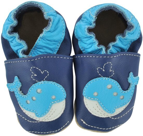 Hobea - babyslofjes - walvis - blauw - Maat 24/25