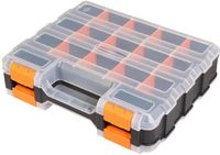 Merkloos Gereedschapskist Opbergdoos - Onderdelen Organizer - Kleine Onderdelen Sorteren - 34 Vakken Verstelbaar - 32 x 27 x 8 cm