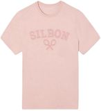 Silbon T-shirt à logo moyen pour homme Rose L
