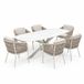 AVH-Collectie Derby Sarenza dining tuinset 240x100xH77 cm 7 delig latte keramiek