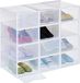 Merkloos Relaxdays Schoenenbox - Set van 12 - Transparant - Kunststof - Stapelbaar - Tot Maat 45