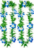 Boland Hawaii krans/slinger - 2x - Tropische kleuren mix groen/blauw - Bloemen hals slingers